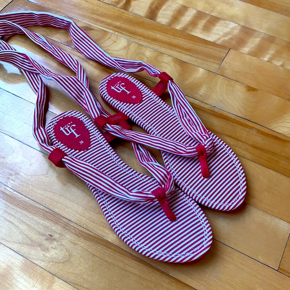 NWOT Zara Striped Sandals